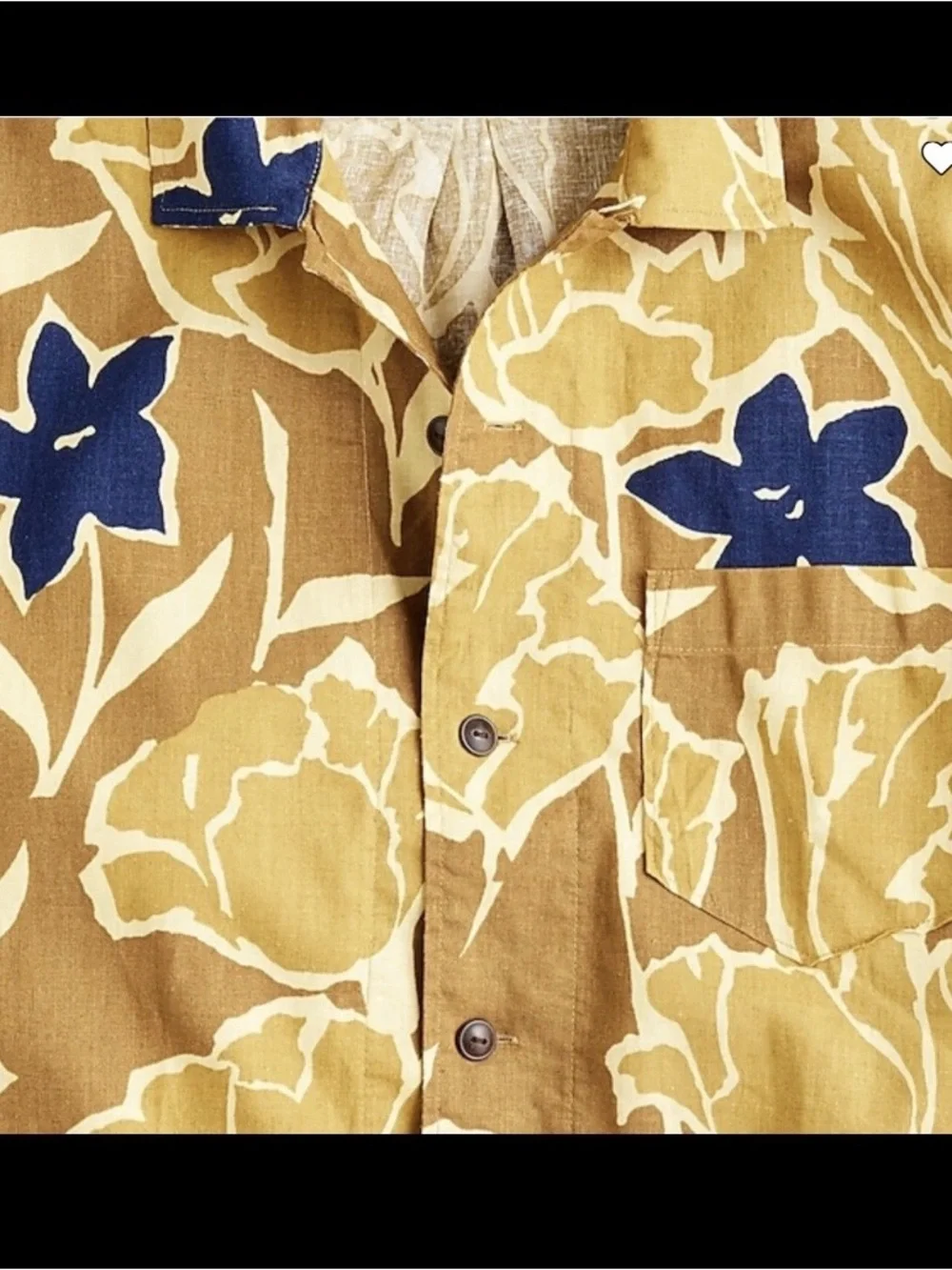 J.Crew Men’s Hemp Cotton Camp Collar Tropical Floral Resort Shirt XL
